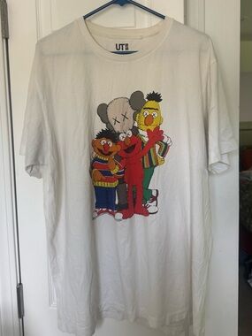 Kaws x Uniqlo x Sesame Street Graphic Tee - White